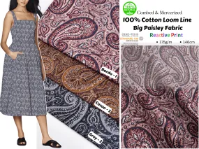 100% Cotton Loom Line  Big Paisley Fabric - 189