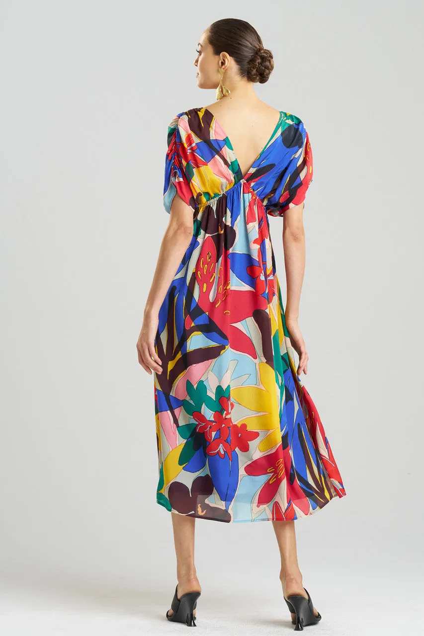 Antibes Printed Obi Silk Dress