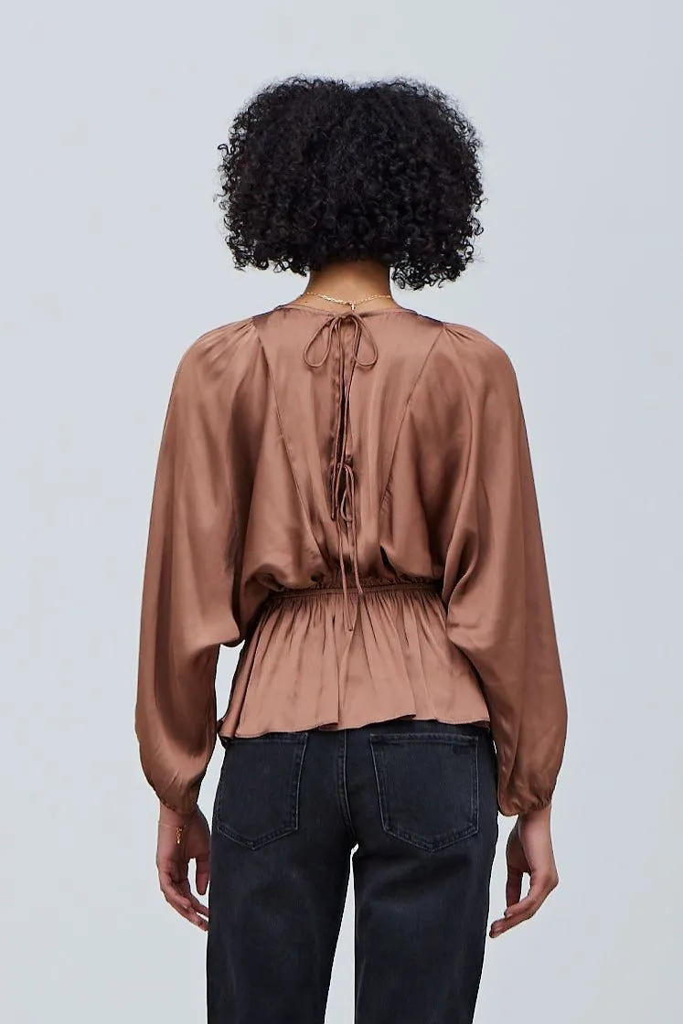 Back Tied Satin Blouse