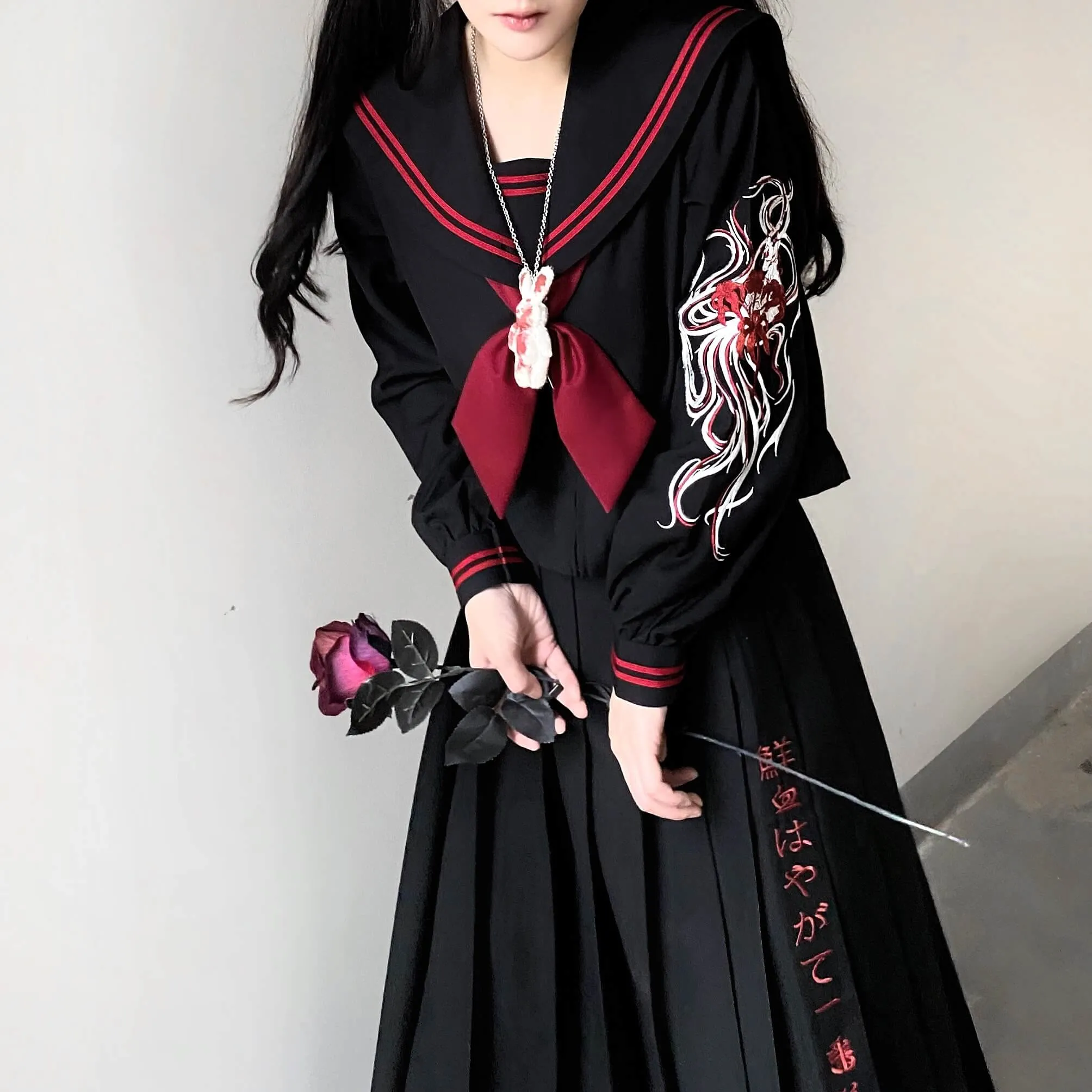 [Bloody Black] JK Dark embroidery uniform set