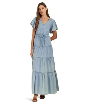 Chambray Tiered Maxidress