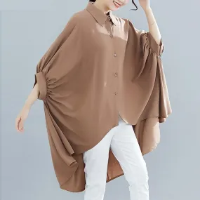 Cozy Vibes Batwing Sleeve High Low Shirt