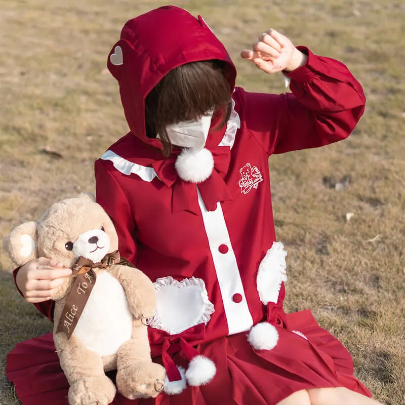 [Cute Bear] JK red uniform set