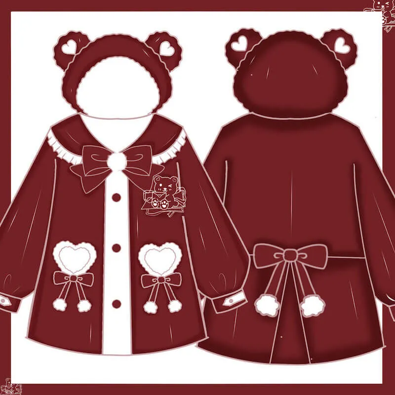 [Cute Bear] JK red uniform set