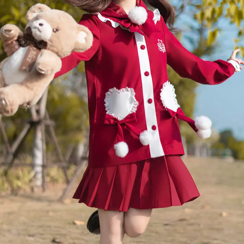 [Cute Bear] JK red uniform set