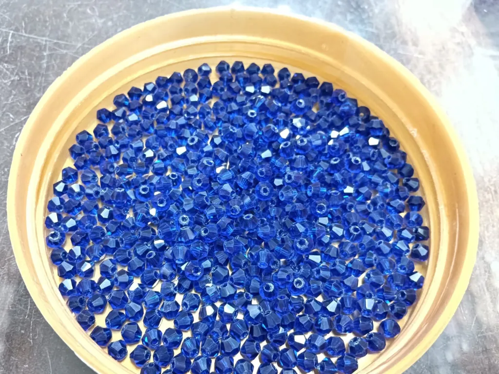 Dark Blue Lustre Bicone Crystal Glass Beads (Wholesale)