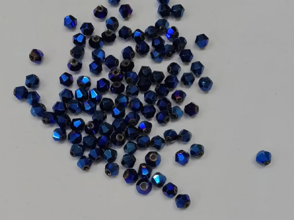 Deep Blue New Cut Crystal Glass Beads- 4 mm (Wholesale)