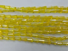 Deep Yellow Conical Crystal Glass Beads (Wholesale)