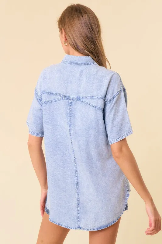 Denim Snap Button Tops - 2 colors!