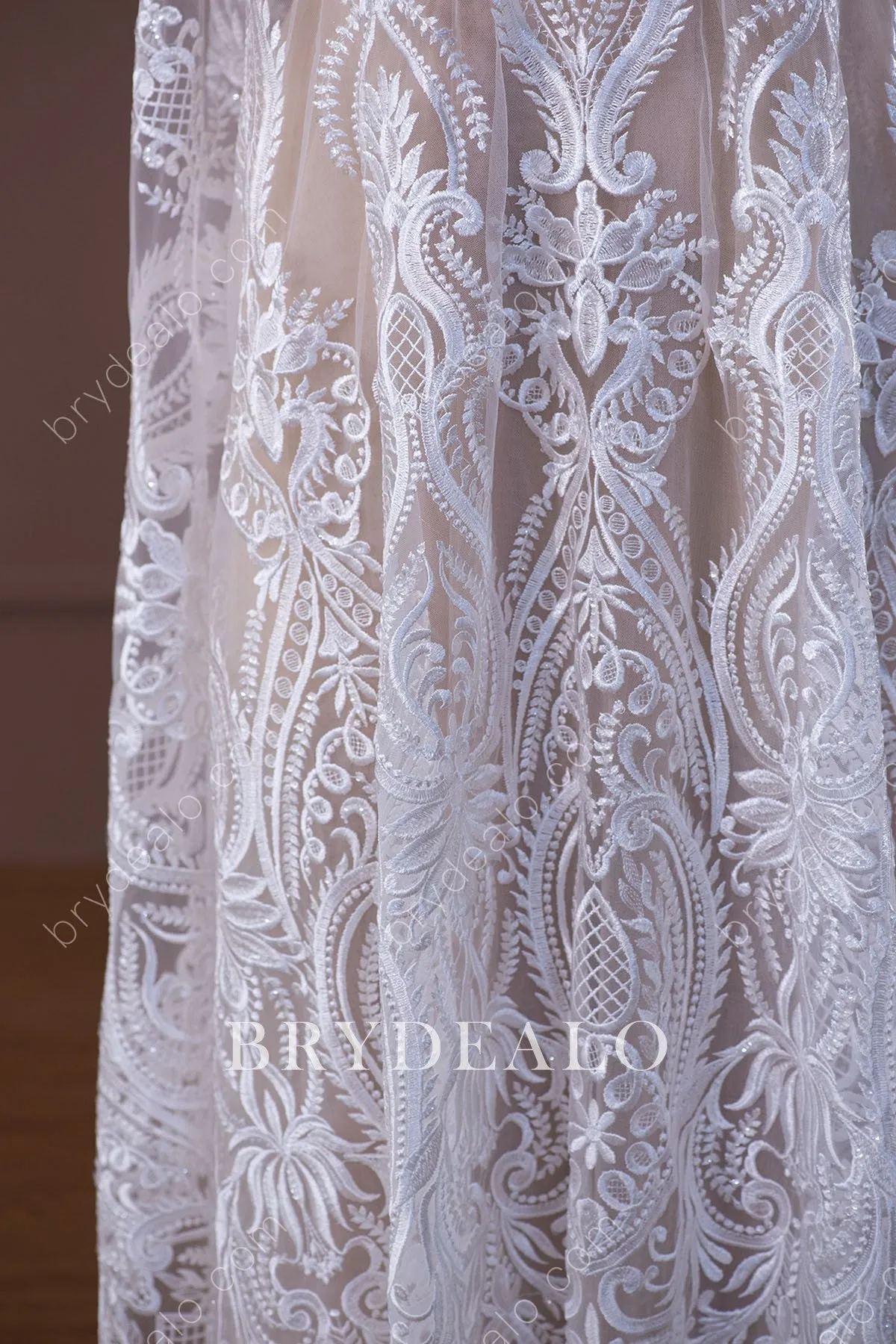 Designer Abstract Pattern Embroidery Lace Fabric