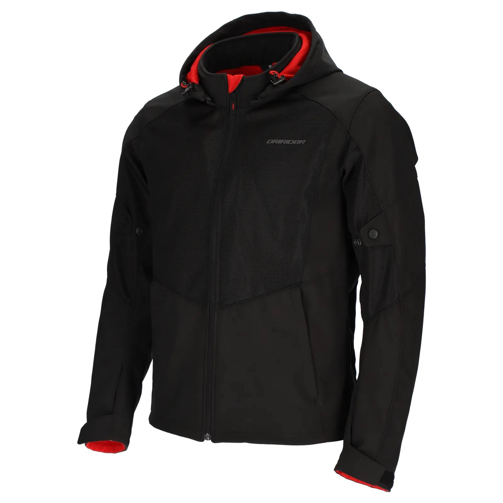 DRIRIDER BLVD AIR SOFT SHELL BLACK TEXTILE HOODIE JACKET