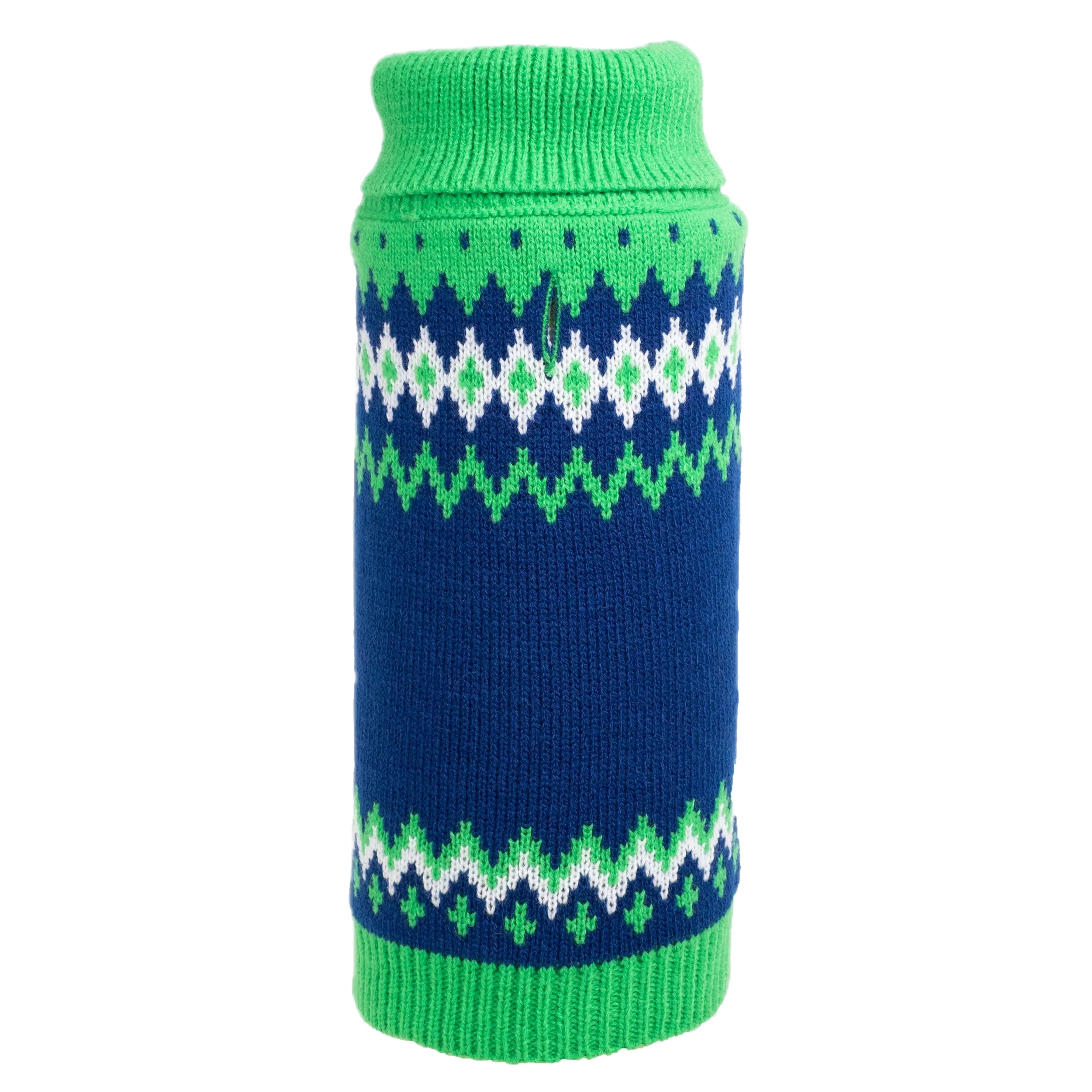 Fairisle Knit Sweater | Green & Blue