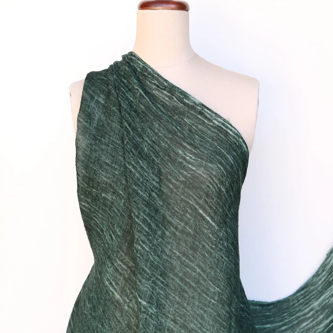 Faro Green Tie-dyed Crinkle Linen