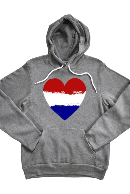 Heart Red white and Blue Hoodie