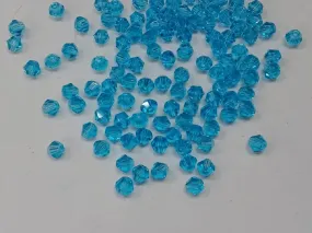 Light Blue New Cut Crystal Glass Beads- 4 mm (Wholesale)