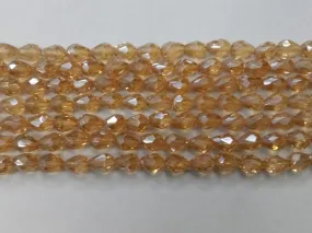 Light Brown Drop Crystal Glass Beads (Wholesale)