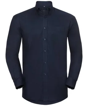 Long sleeve easycare Oxford shirt | Bright Navy