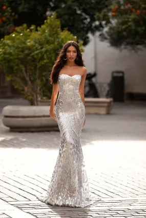 Malisa Sequin Gown - Silver