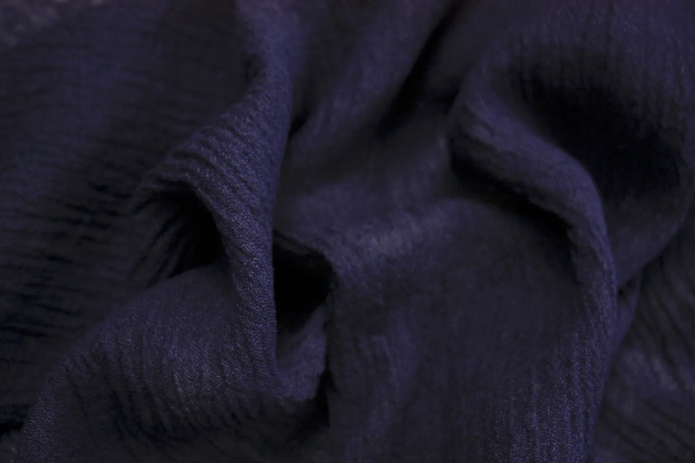 Navy Blue Crinkle Linen