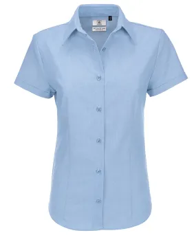 Oxford Blue - B&C Oxford short sleeve /women