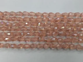 Pink Drop Crystal Glass Beads (Wholesale)