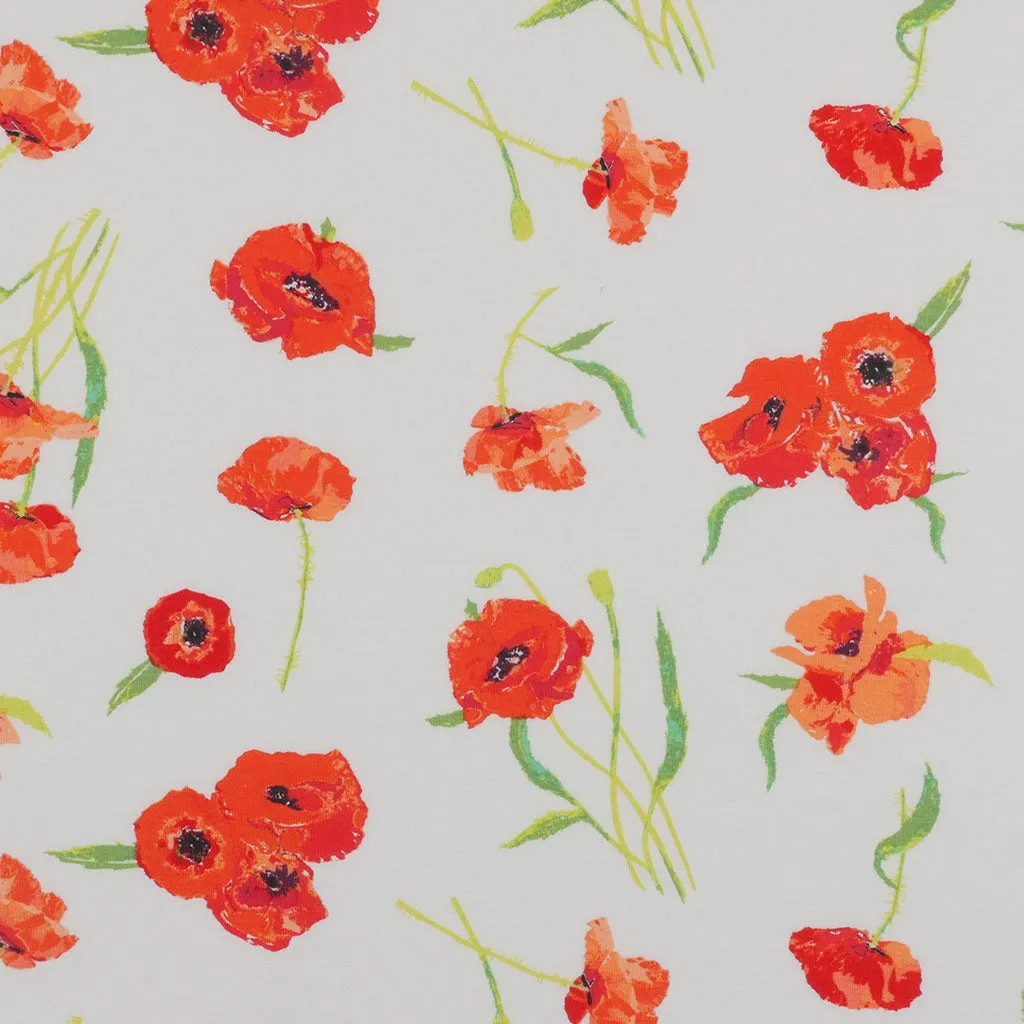 Poppy Reflections Cotton Elastane Single Jersey by Art Gallery Fabrics Sample