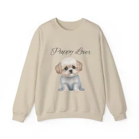 Puppy Lover Sweatshirt Comfy Unisex Crewneck Sweatshirt for Dog Mom