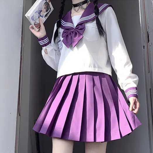 [Purple White] JK sailor girl school uniform set