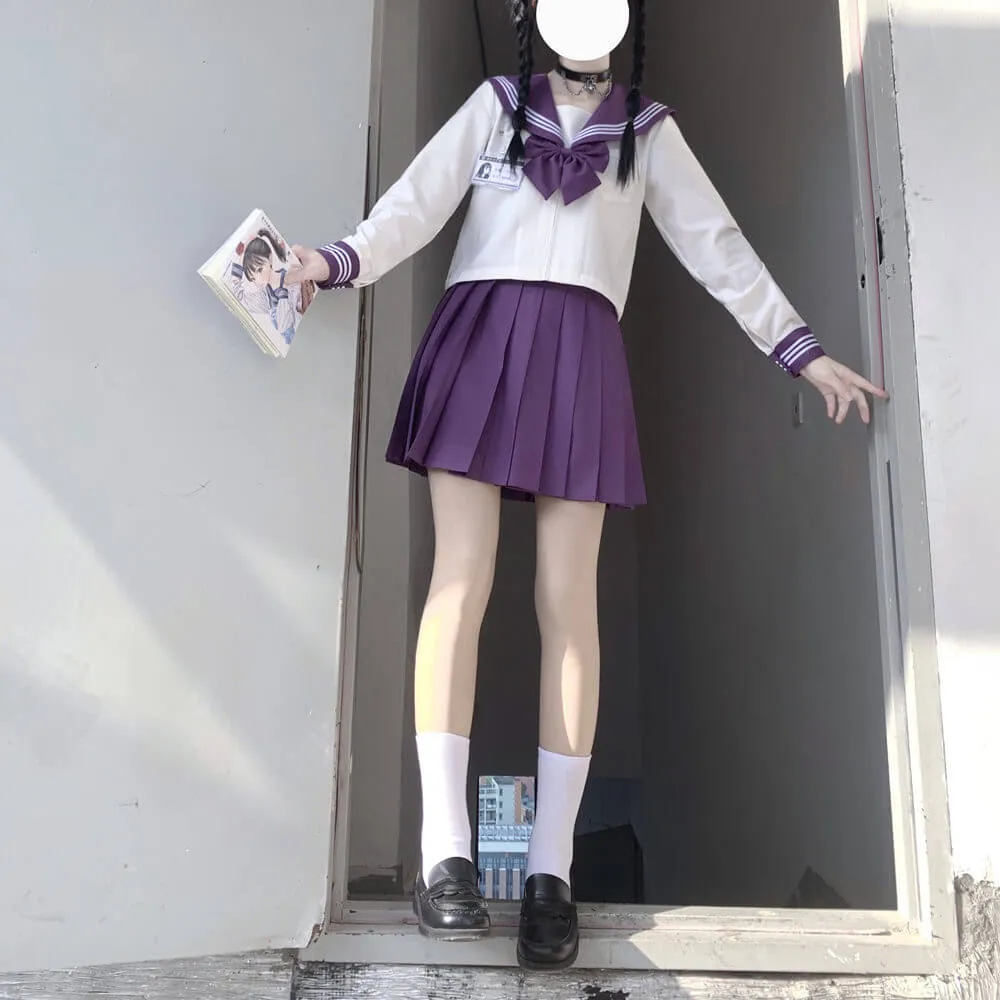 [Purple White] JK sailor girl school uniform set