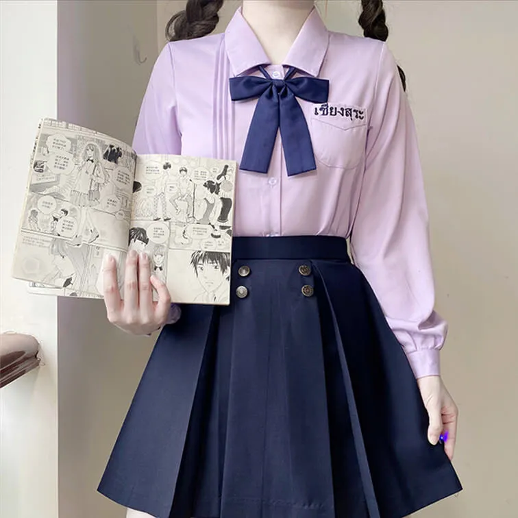 [Purple White Navy] kawaii girl school uniform set