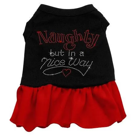 Rhinestone Naughty but in a nice way Dress Black with Red Sm (10)