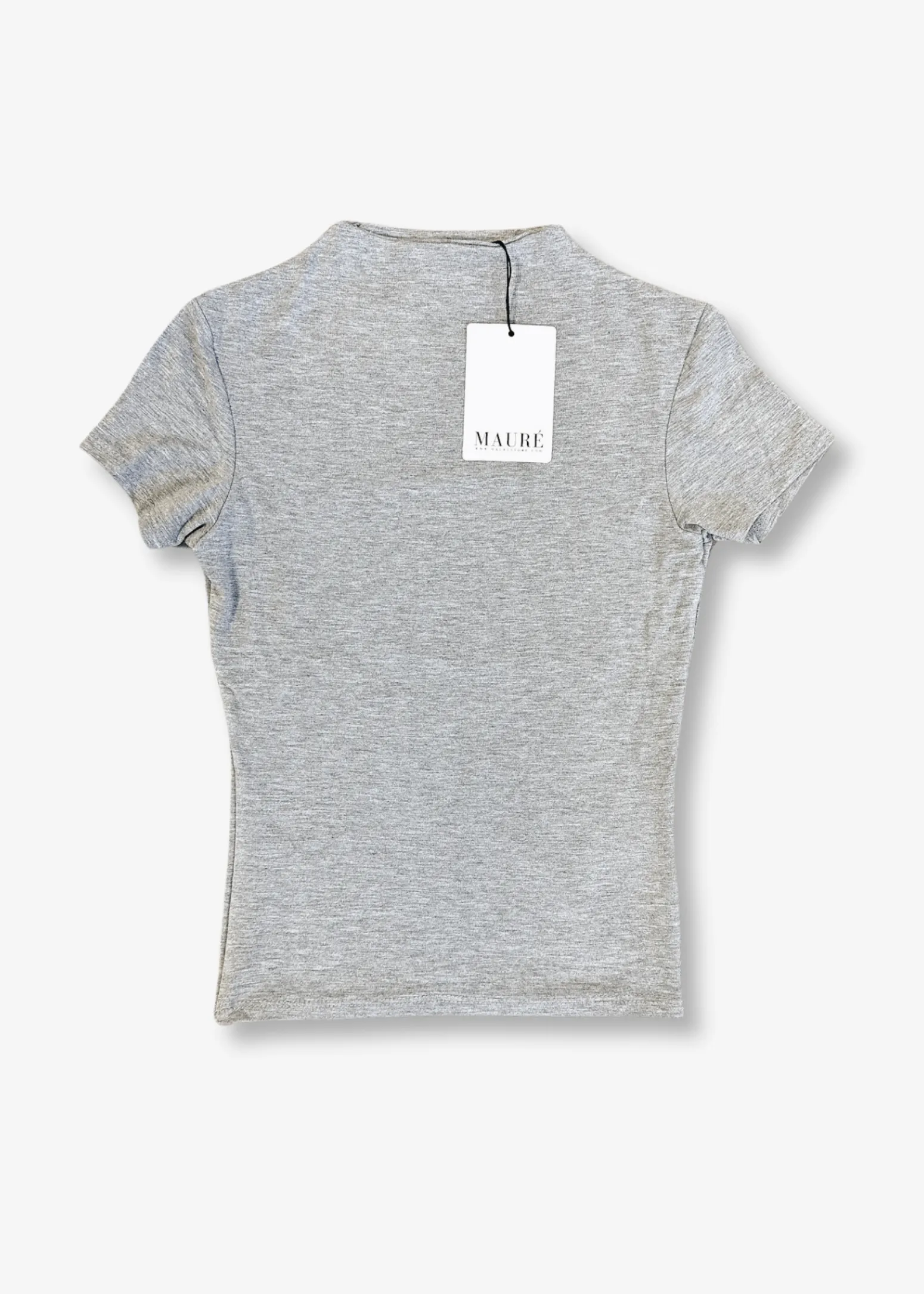 Short sleeve top long light grey melange (classy)