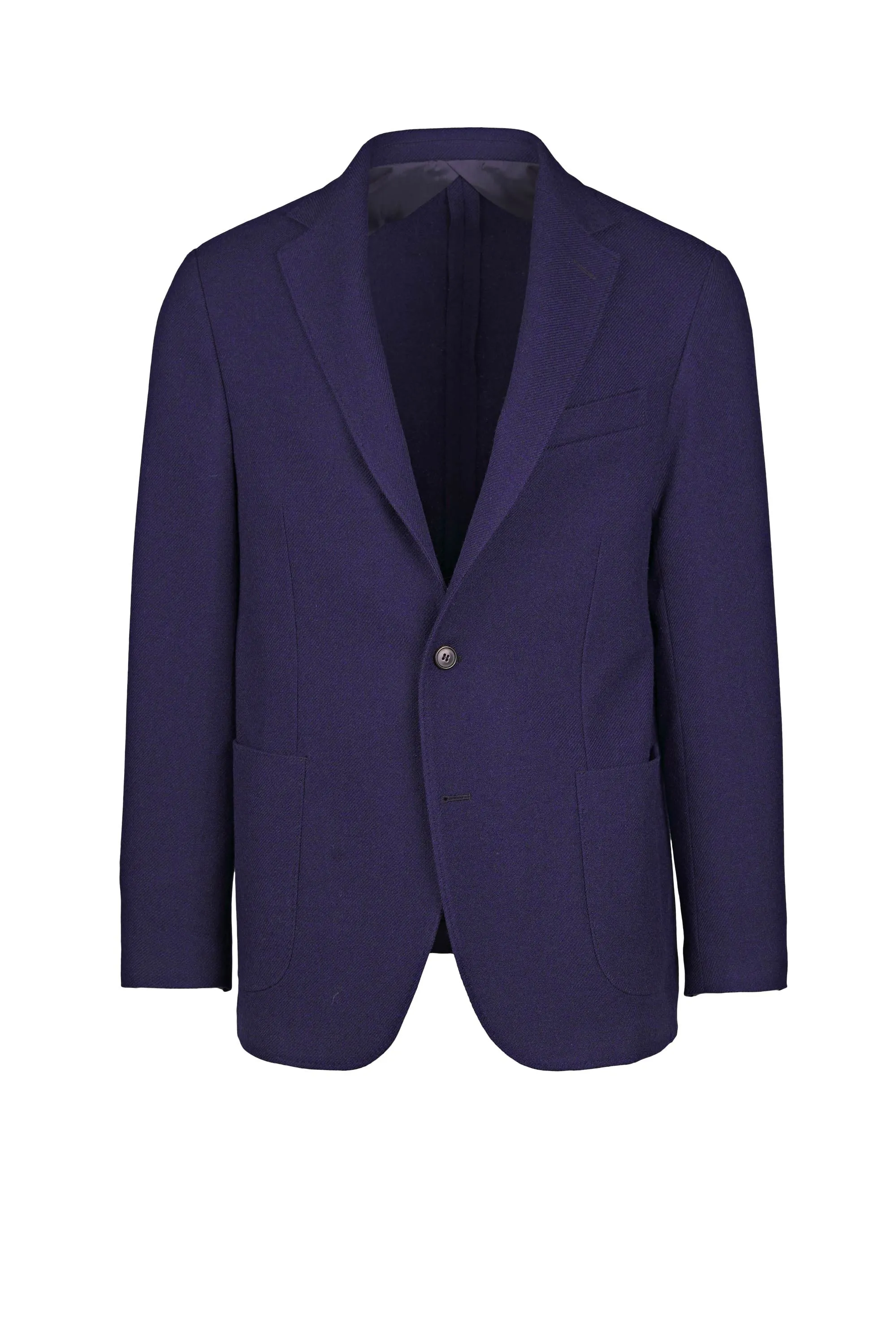 Singlebreasted Unlined Twill Wool Jacket