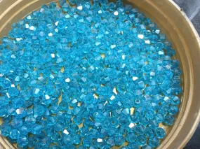 Sky Blue Bicone Crystal Glass Beads (Wholesale)