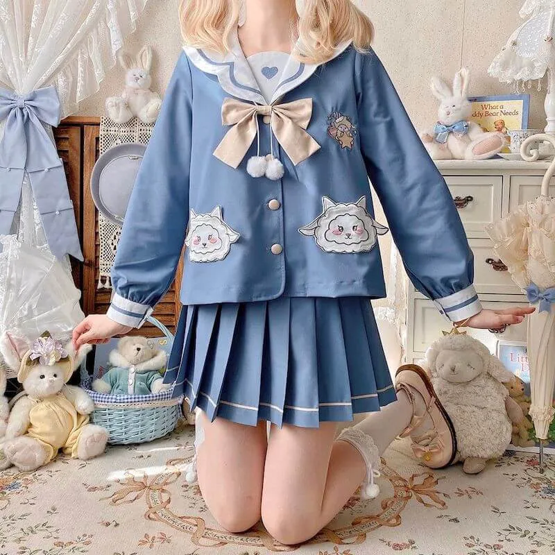 [Soft Sheep] JK cute blue uniform set