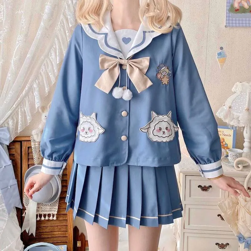 [Soft Sheep] JK cute blue uniform set