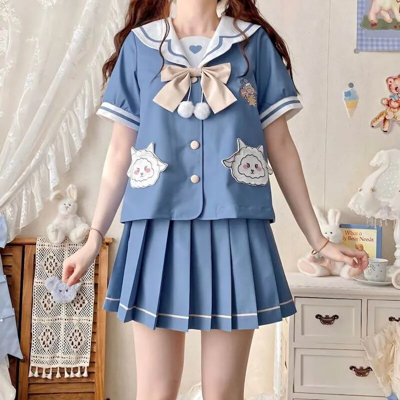 [Soft Sheep] JK cute blue uniform set