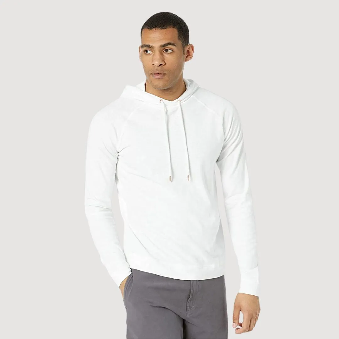 Soft Slub Long Sleeve Hoodie (White)