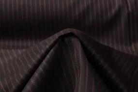 Striped Superfine Worsted Wool - Brown