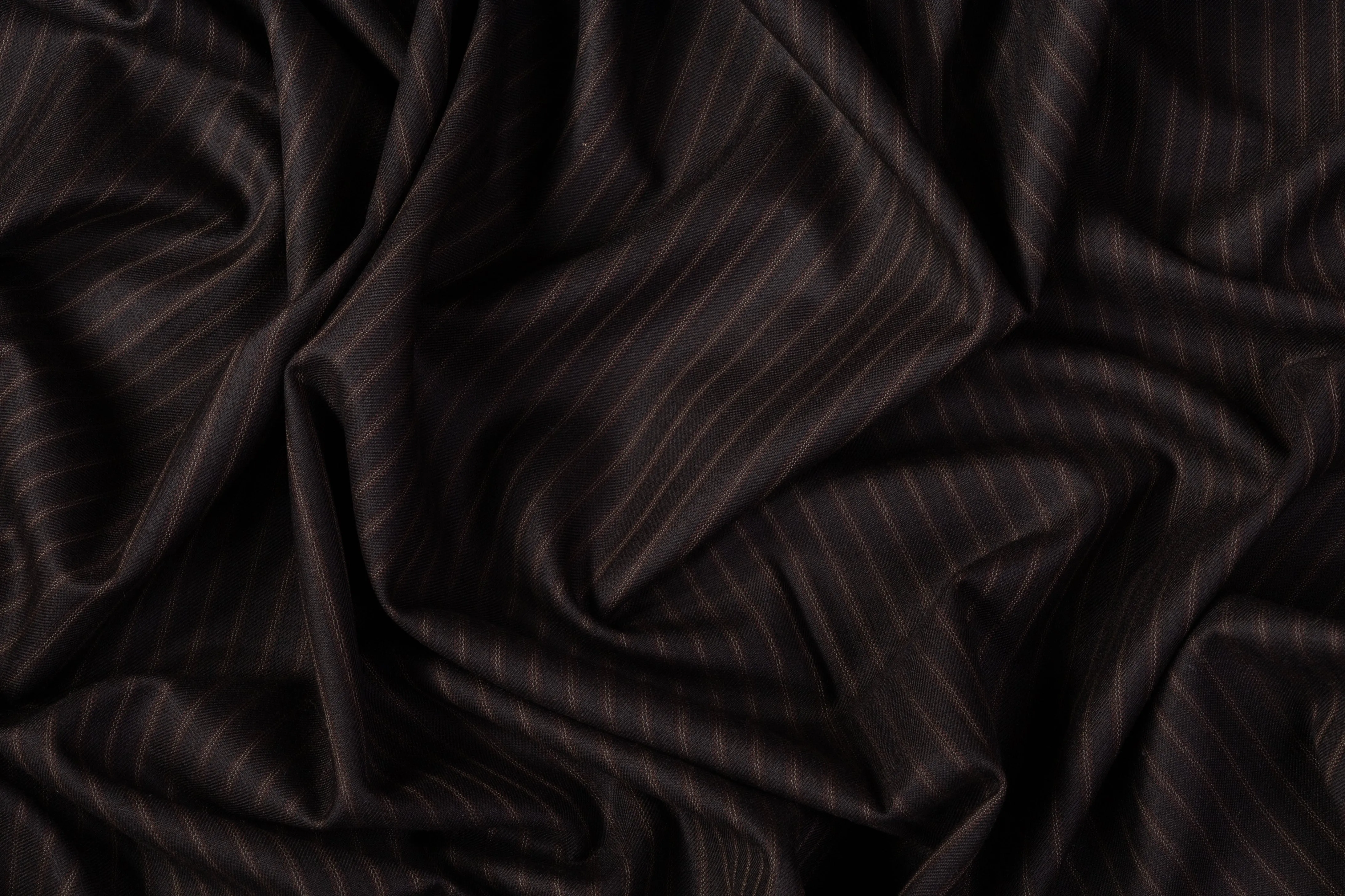 Striped Superfine Worsted Wool - Brown