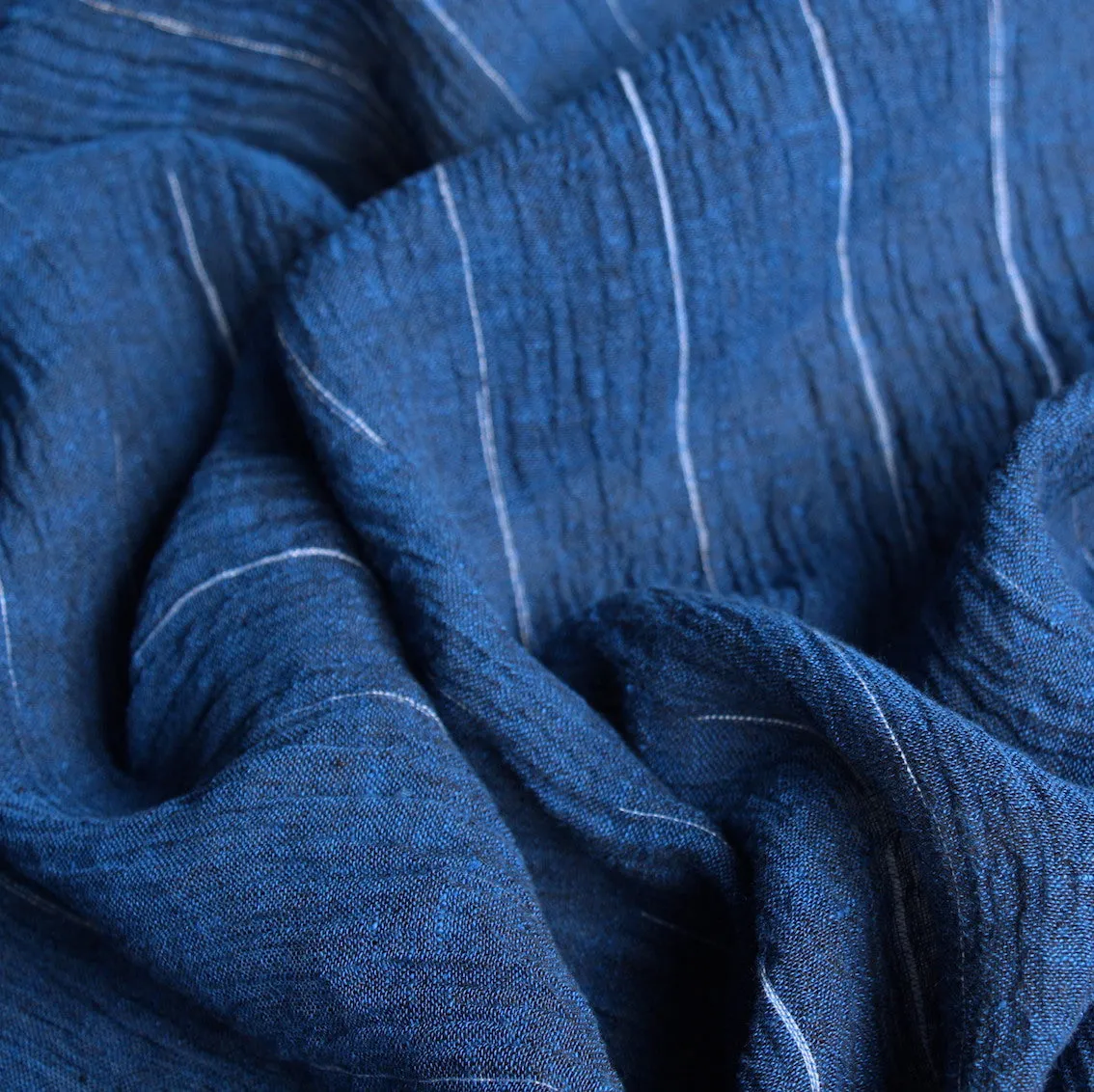 Symi Sapphire Crinkle Linen