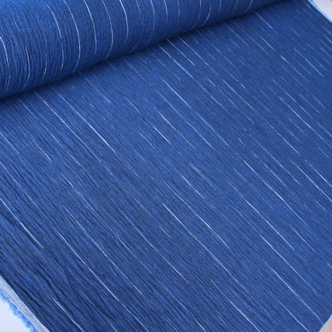 Symi Sapphire Crinkle Linen