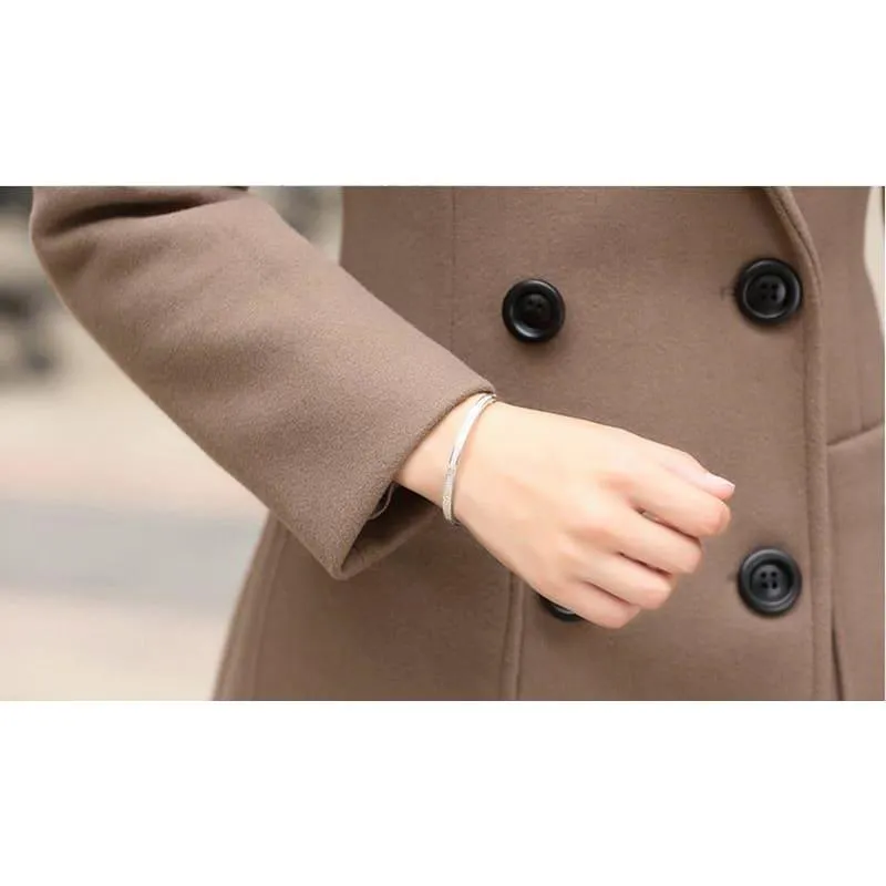 Winter Wool Coats Warm  Slim Fit Fashion Casual Office Blends Coat