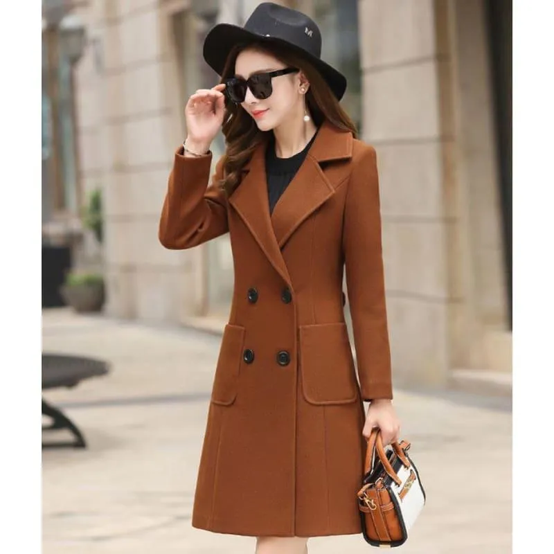 Winter Wool Coats Warm  Slim Fit Fashion Casual Office Blends Coat