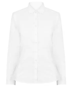 Womens modern long sleeve Oxford shirt | White