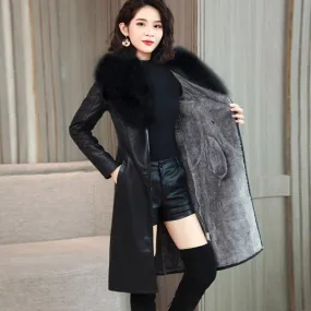 Women's Winter Warm Leather Coat