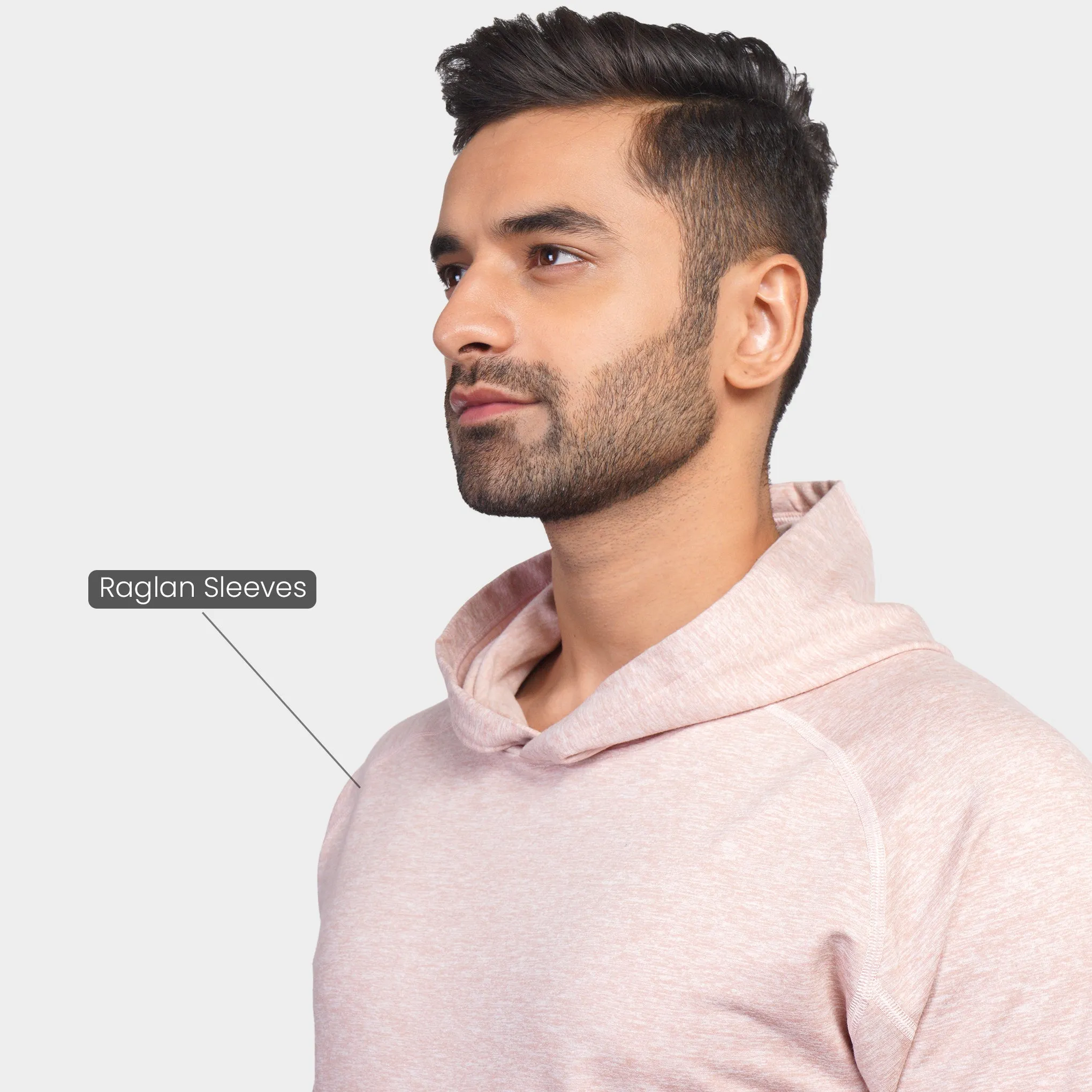 Work-Travel Melange Misty Pink Pocket Hoodie