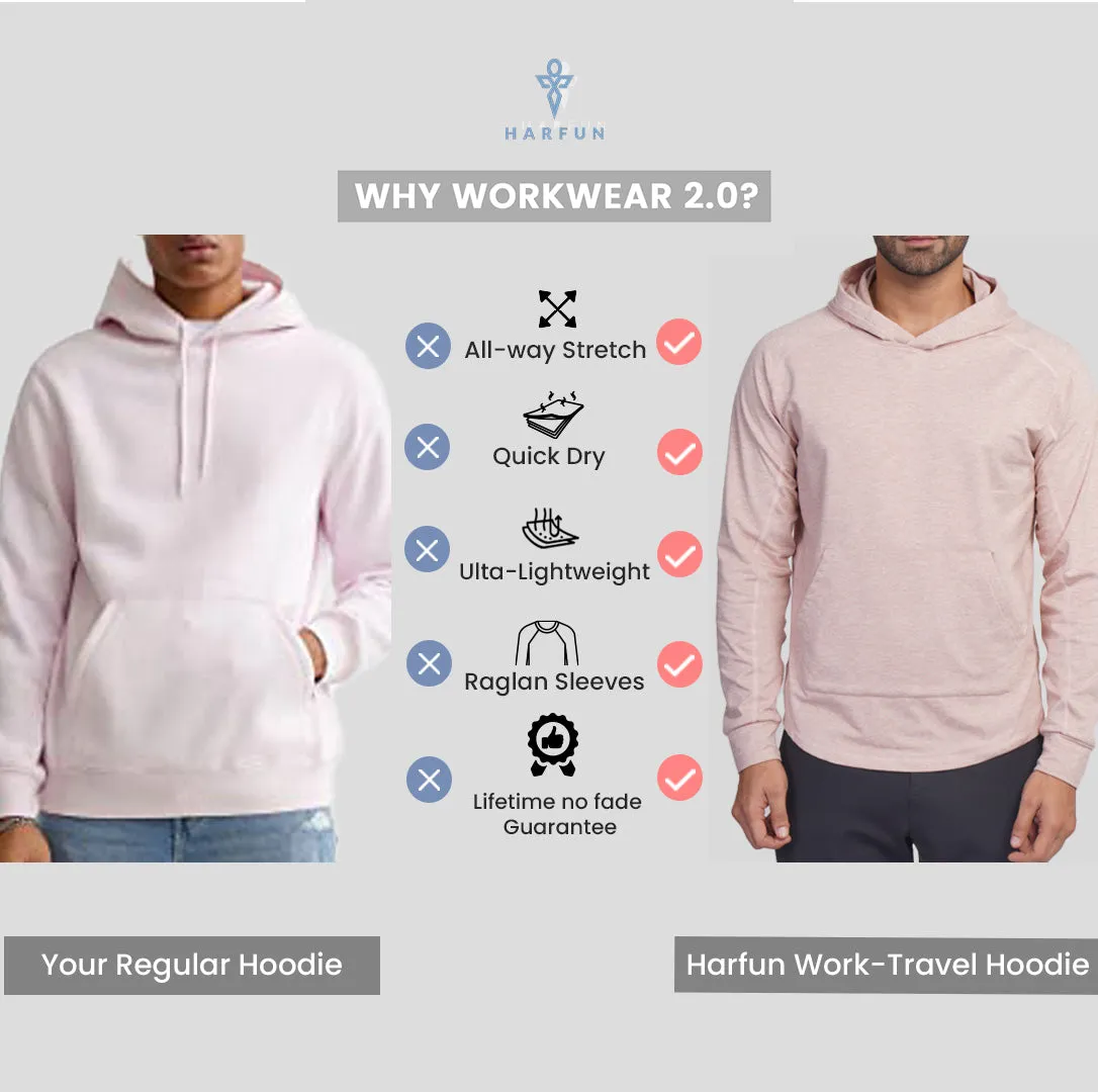 Work-Travel Melange Misty Pink Pocket Hoodie